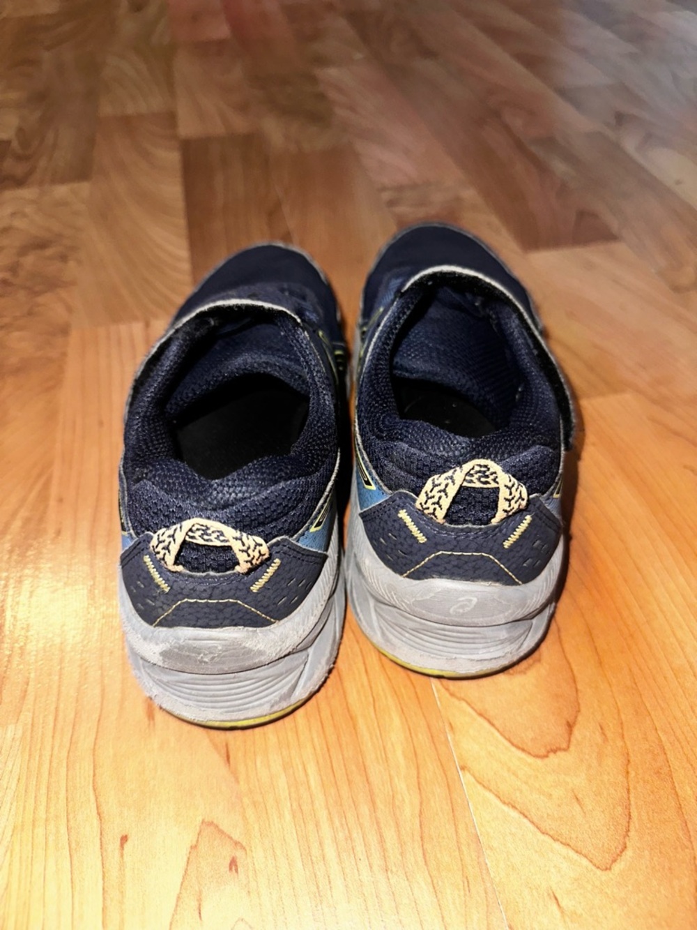 Asics Kids Navy and Yellow Velcro Sneakers - Picture 4 of 6